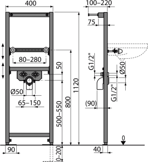 Монтажная рама для раковины AlcaPlast A104/1120